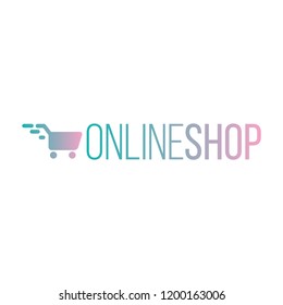 Online Shop Logo for internet store. Shopping cart. Vector