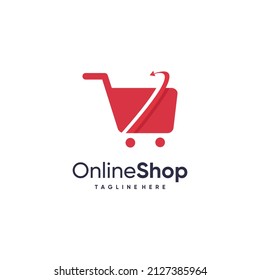 Online shop logo with modern concept for business Premium Vector