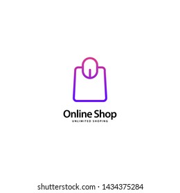 Online Shop Logo Outline Monoline