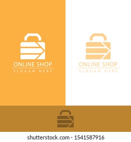 online shop logo with the shape of the bag and the letter E like the forward arrow made this design. unique, modern, simple, luxurious.