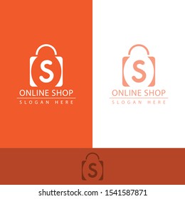 online shop logo with the shape of a striped shopping bag in it like the letter O and the letter S in it makes this design. unique, modern.