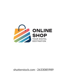 online shop logo and shopping bags logo vector	
