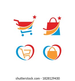 Online Shop Logo, Shopping cart logo, Shop Logo vector