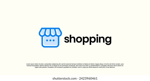 online shop logo, Shopping cart logo and shopping bags logo vector