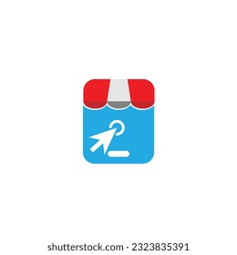 online shop logo technology symbol design vector retail web market buy