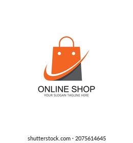Vector de diseño de plantillas de logotipos de compras en línea