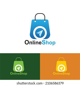 Online Shop Logo Template Design Vector