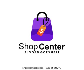 Vector de diseño de plantillas de logotipos de compras en línea
