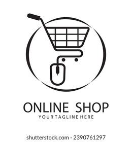 Online Shop Logo Template Design Vector