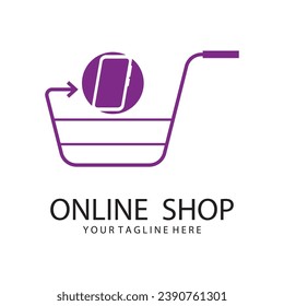 Online Shop Logo Template Design Vector