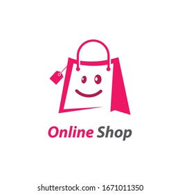 Online shop logo template icon vector design