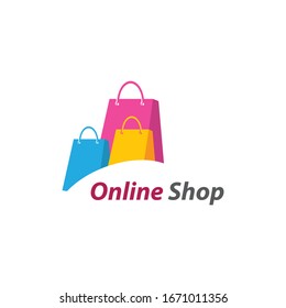 Online shop logo template icon vector design