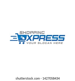 Online shop logo template vector illustration