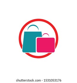 Online shop logo template vector icon design
