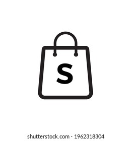 Online shop logo template vector design