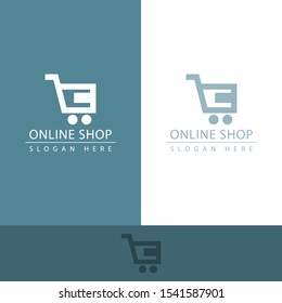 online shop logo with a trolley shape like the letter c in it makes this design. unique, modern, simple.