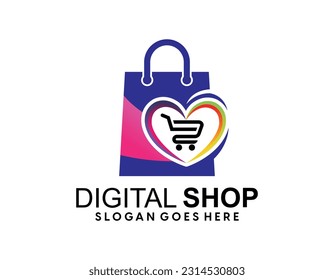 Online Shop Logo vector, Creative modern abstract eCommerce logo design,
