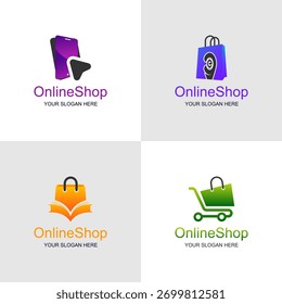 Design de vetor de logotipo de loja online