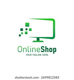 Online shop logo vector design