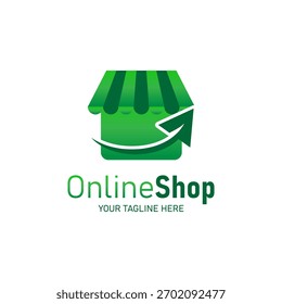 Online shop logo vector design