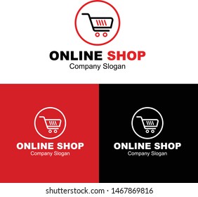 Online Shop logo vector designs Template, Vector illustration