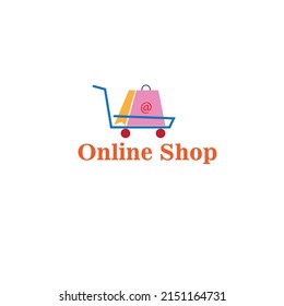 Online Shop Logo  vector flat logo