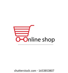 Logo des Online-Shops. Vektorillustration Symbol. Modernes Webdesign.