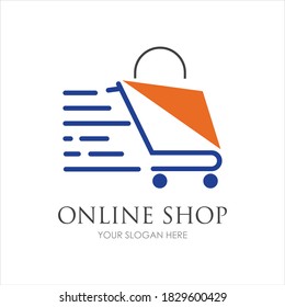 diseño de ilustración de icono de logotipo de tienda en línea 