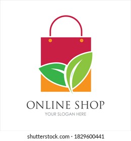 online shop logo vector icon illustration template design 