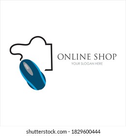online shop logo vector icon illustration template design 