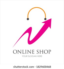 online shop logo vector icon illustration template design 