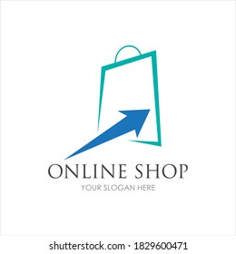 online shop logo vector icon illustration template design 