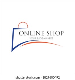 online shop logo vector icon illustration template design 