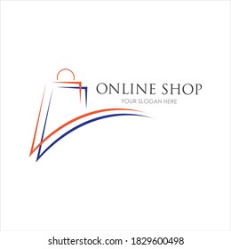 Logo des Online-Shops, Vektorgrafik-Symbolvorlage 