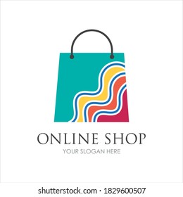 online shop logo vector icon illustration template design 