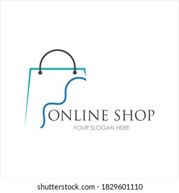 online shop logo vector icon illustration template design 