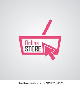 Online shop logo. Vector illustration