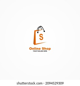 logotipo de tienda en línea vector diseño sencillo y elegante