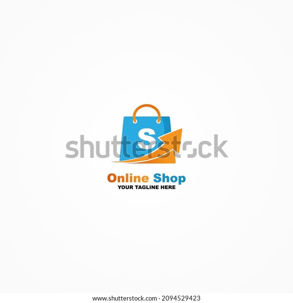 Online Shop Logo Vector Simple Elegant Stock Vector (Royalty Free ...