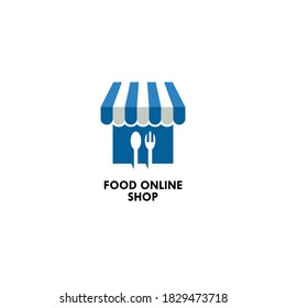 Illustration zum Design von Vektorvorlagen im Online-Shop-Logo