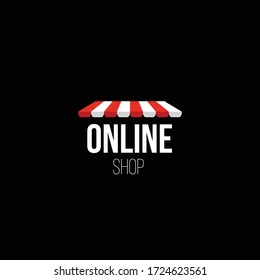 online shop logo.Conceptual vector illustration in flat style design.Isolated on background.