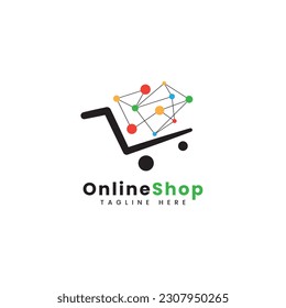 Logo de la tienda en línea. logotipo de tienda, adecuado para necesidades comerciales de marketing, logotipos de negocios en línea o logotipos promocionales.