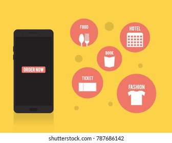 online shop menu in smartphone application eps 10