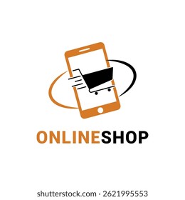 online shop mobile app logo design concept idea