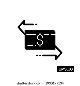 Online shop Money Transfer Icon. Money transaction Icon Vector Illustration Template For Web and Mobile