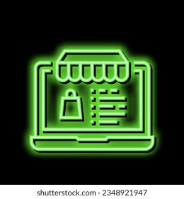 online shop neon light sign vector. online shop illustration