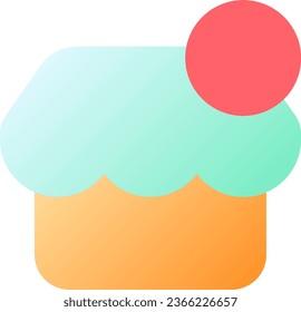 Online shop notification pixel perfect flat gradient color ui icon. Product adding. Business online. Simple filled pictogram. GUI, UX design for mobile application. Vector isolated RGB illustration