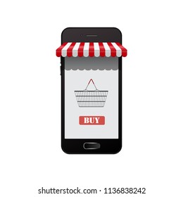 online shop on smart phone