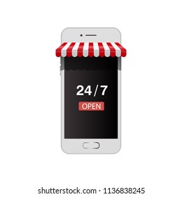 online shop on smart phone