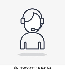 Online shop operator isolated icon.Objects isolated on background. Flat and cartoon vector illustration.